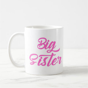 Pink Big Sister Typografie Kaffeetasse