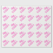 Pink Big Sister Typografie mit Glitzer Geschenkpapier (Flach)