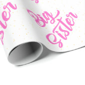 Pink Big Sister Typografie mit Glitzer Geschenkpapier (Rolleneckpunkt)