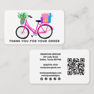 Pink Bike gibt Kundenbestellung Danke QR Code Visitenkarte