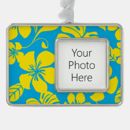 PINK BIKINI (BLAU/GELB) Rahmen-Ornament SILBER