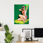 Pink Bikini Button hoch Poster (Heimbüro)