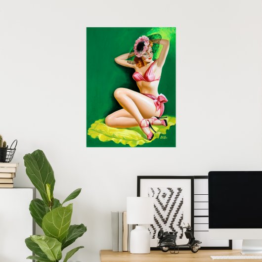 Pink Bikini Button hoch Poster (Heimbüro)