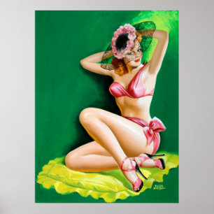 Pink Bikini Button hoch Poster