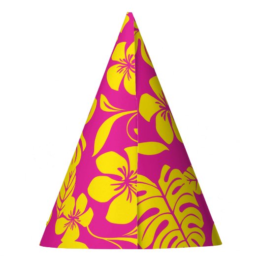 PINK BIKINI (HOT PINK/YELLOW) PARTY HAT PARTYHÜTCHEN (Rückseite)