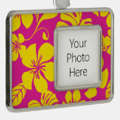 PINK BIKINI (HOT PINK/YELLOW) Rahmen-Ornament SILBER (Rechts)