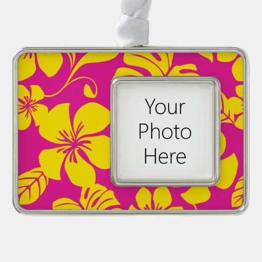 PINK BIKINI (HOT PINK/YELLOW) Rahmen-Ornament SILBER (Vorderseite)