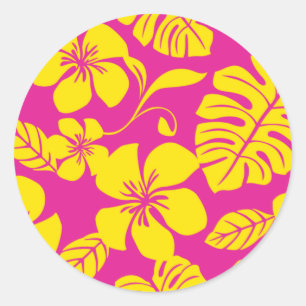 PINK BIKINI (HOT PINK/YELLOW) RUNDER AUFKLEBER