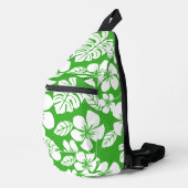 PINK BIKINI PATTER IN GRASS GREEN CROSSBODY BAG (Rechte Ecke)