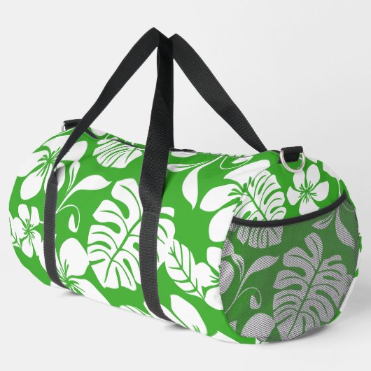 PINK BIKINI PATTER IN GRASS GREEN DUFFLE BAG (Rechte Ecke)