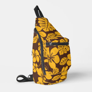 PINK BIKINI PATTERN IN BROWN/GOLD CROSSBODY BAG