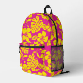 PINK BIKINI PATTERN IN HET PINK/GELB BEDRUCKTER RUCKSACK