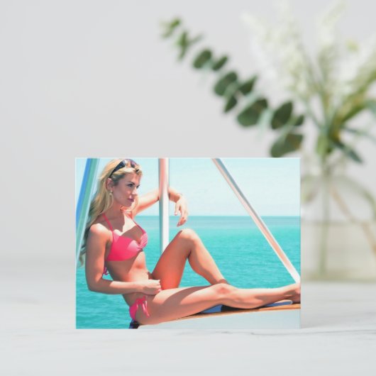 Pink Bikini Postkarte (Stehend Vorderseite)