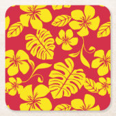 PINK BIKINI (RED/GOLD) RECHTECKIGER PAPPUNTERSETZER (Vorderseite)