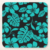 PINK BIKINI (SCHWARZ/AQUAMARIN) RECHTECKIGER PAPPUNTERSETZER (Vorderseite)