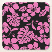PINK BIKINI (SCHWARZ/PINK) RECHTECKIGER PAPPUNTERSETZER (Vorderseite)