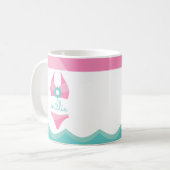 Pink Bikini Swimsuit Persönliche Umarmung Kaffeetasse (Vorderseite Links)