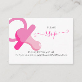 PINK BINKY, BABY SHOWER-UAWG-Umschließkarte Begleitkarte