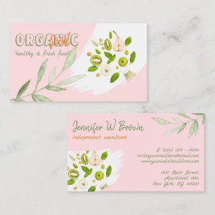 Pink Bio Gesundes Ernährung Detox Vegan Bäckerei Visitenkarte