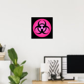 Pink Biogefährdung Symbol Poster (Heimbüro)
