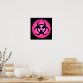 Pink Biogefährdung Symbol Poster (Küche)