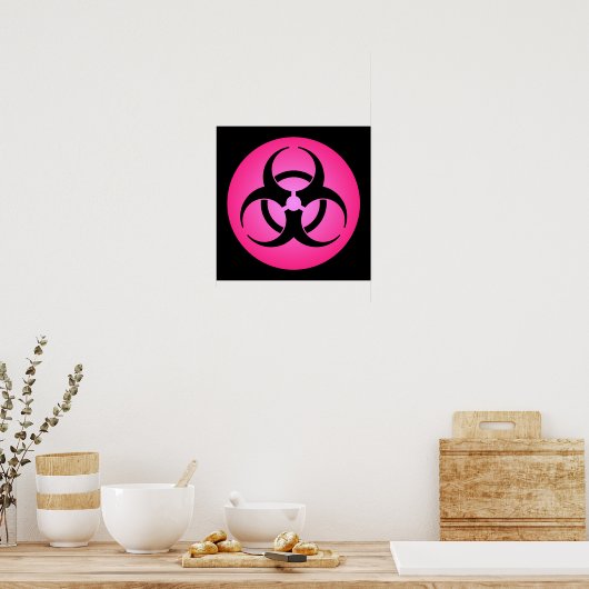 Pink Biogefährdung Symbol Poster (Küche)