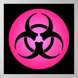Pink Biogefährdung Symbol Poster