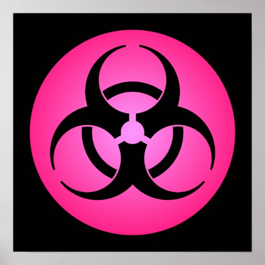 Pink Biogefährdung Symbol Poster (Vorne)