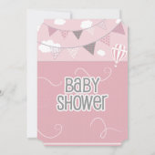 Pink Bird Baby Dusche Einladung (Rückseite)