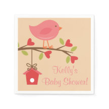 Pink Bird Baby Showroom Napkins