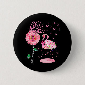 Pink Bird Flamingo Brustkrebs Bewusstsein Button