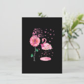 Pink Bird Flamingo Brustkrebs Bewusstsein Einladung (Stehend Vorderseite)