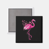 Pink Bird Flamingo Brustkrebs Bewusstsein Magnet (Vorderseite/Rückseite)