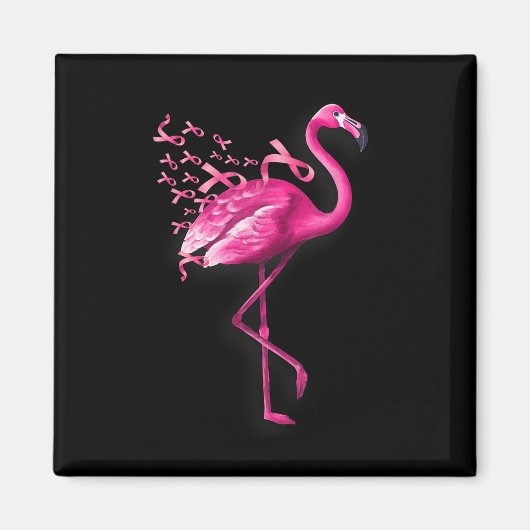 Pink Bird Flamingo Brustkrebs Bewusstsein Magnet (Vorne)