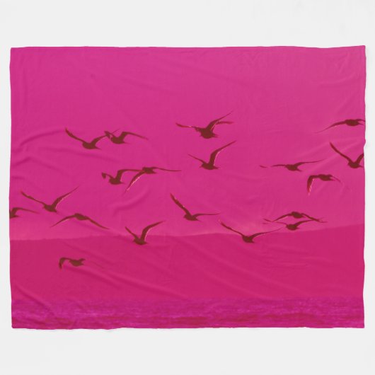 PINK BIRD FLIGHT FLEECEDECKE (Vorderseite (Horizontal))