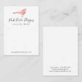 Pink Bird Handmade Juwelier Necklace Pendant Visitenkarte (Vorne/Hinten)