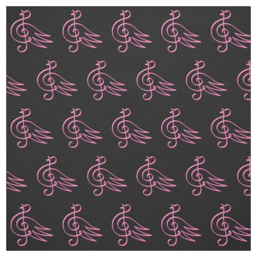 Pink Bird Music Pattern Stoff (Muster)