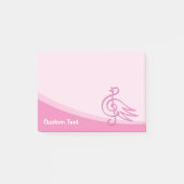 Pink Bird Musik Post-it Klebezettel (Vorderseite)