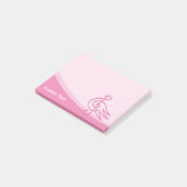 Pink Bird Musik Post-it Klebezettel (angewinkelt)