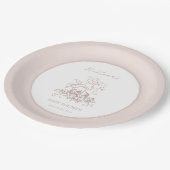 Pink Bird Nest Baby Dusche Pappteller (Schrägansicht)