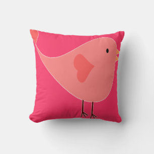 PINK BIRD TOSS PILLOW - MIX UND MATCH GIFTS ZUHAUS KISSEN