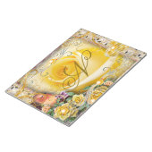 Pink Bird Yellow Rose Botanical Gold Pearl Journal Notizblock (angewinkelt)