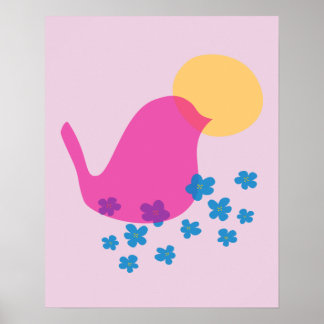 Pink Birdie Poster 16”x20”