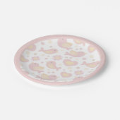 Pink Birds Nesting Party Pappteller (Schrägansicht)