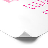 Pink Birth Stats Baby Footprint Seit der Geburt Poster (Ecke)