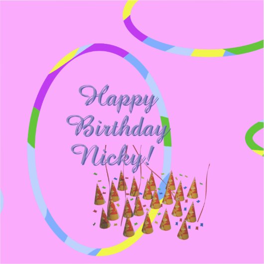 Pink Birthday Aufkleber (Vorderseite)