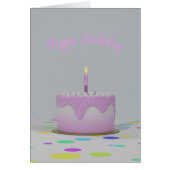 Pink Birthday Cake Card (Vorne)