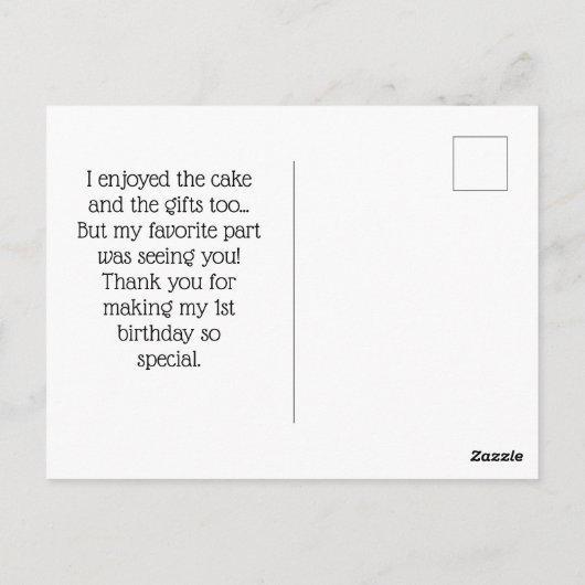 Pink Birthday Cake Danke Postcard Postkarte (Rückseite)