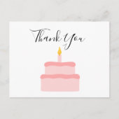 Pink Birthday Cake Danke Postcard Postkarte (Vorderseite)