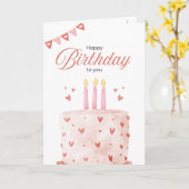 Pink Birthday Cake Greeting Card Karte (Gelbe Blume)